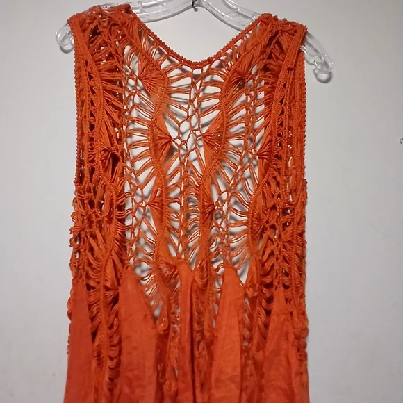 Rust Color  Crochet Swim Cover-Up - Picture 8 of 9